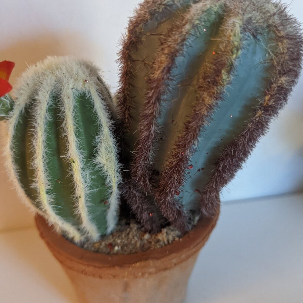 NEW Ashland Faux Triple Cactus Clay Pot Floral Succulent Michael's Desert Summer - Picture 6 of 8